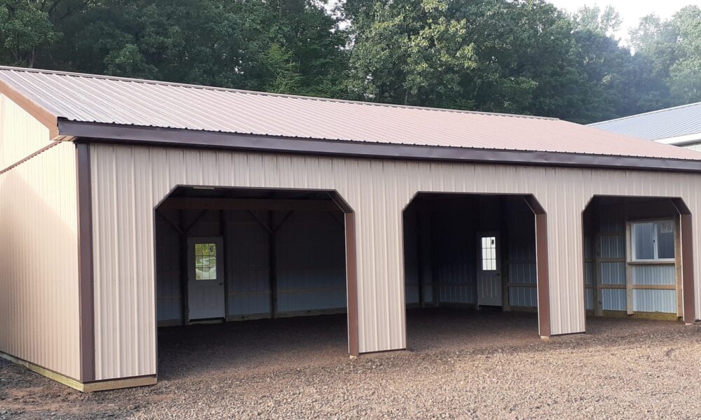 Tan Open Pole Barn