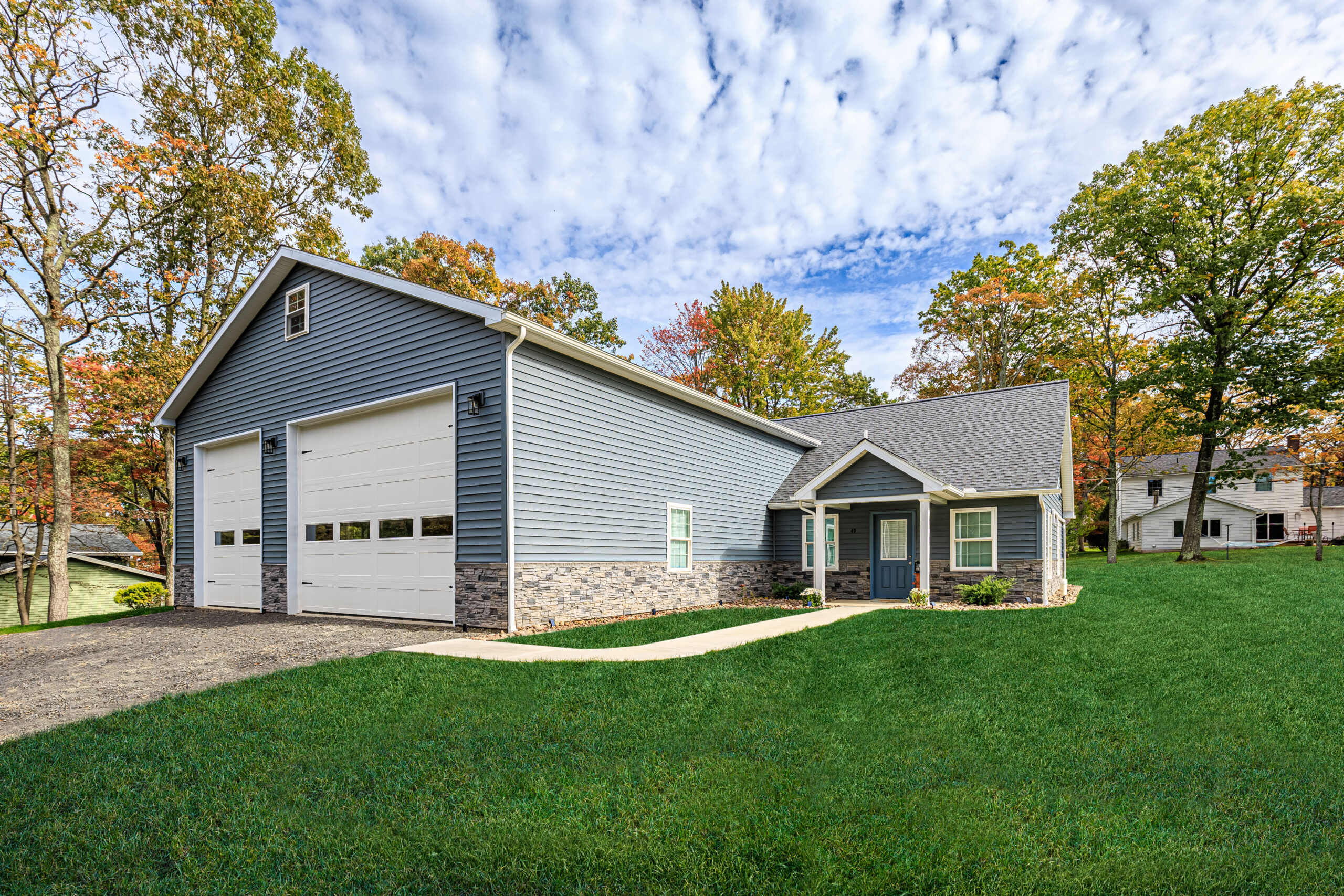 new home with large garage