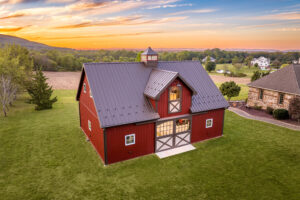 default horse barn with red siding
