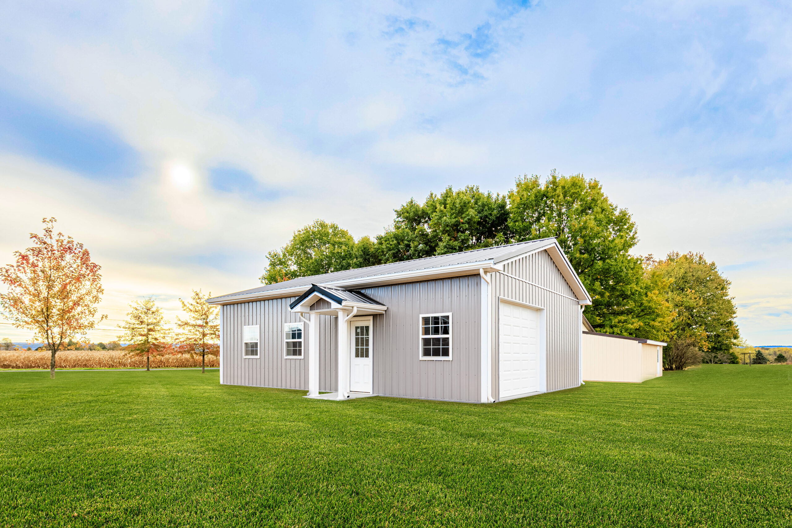 custom garage with two garage door and one entry door